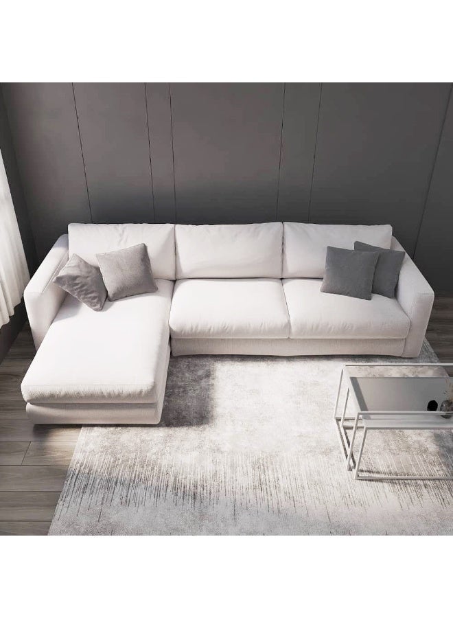 Al Home 4 Seater L-shape Sofa Linen 250×150×85 Cm - Beige - Image 3