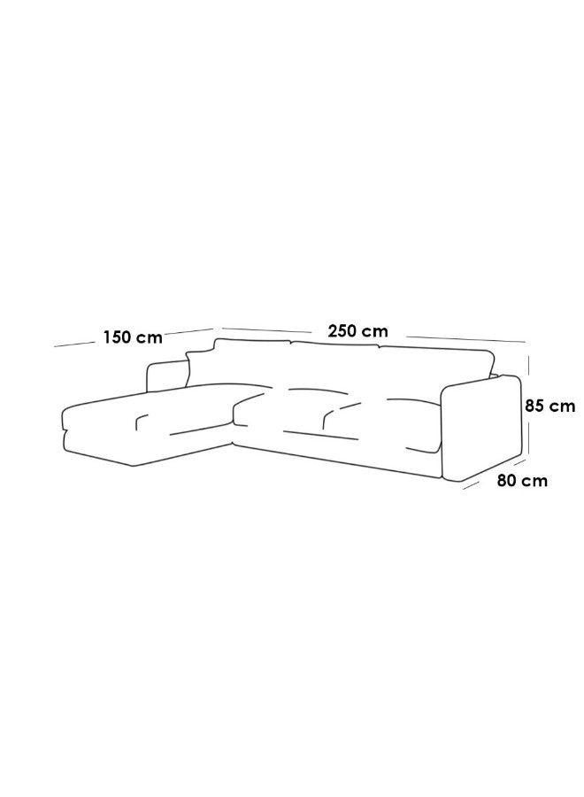 Al Home 4 Seater L-shape Sofa Linen 250×150×85 Cm - Beige - Image 5