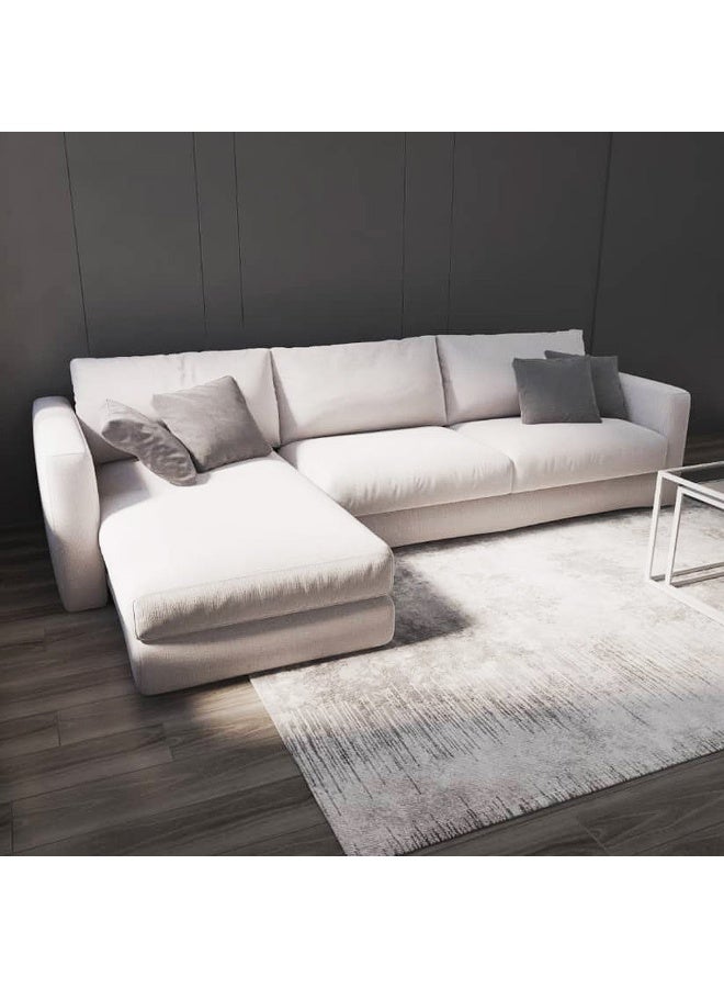 Al Home 4 Seater L-shape Sofa Linen 250×150×85 Cm - Beige - Image 4