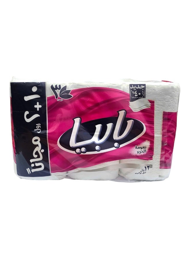 Papia Toilet Tissue 10+2 Rolls 3 Ply | Ultra Soft & High Absorbency Tissue Paper | Triple Layer Bathroom Rolls | Economy Pack with Extra Value | Daily Comfort & Hygiene for Families - Image 2
