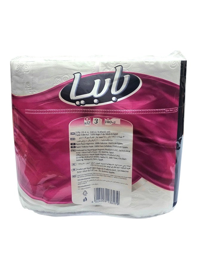 Papia Toilet Tissue 10+2 Rolls 3 Ply | Ultra Soft & High Absorbency Tissue Paper | Triple Layer Bathroom Rolls | Economy Pack with Extra Value | Daily Comfort & Hygiene for Families - Image 3