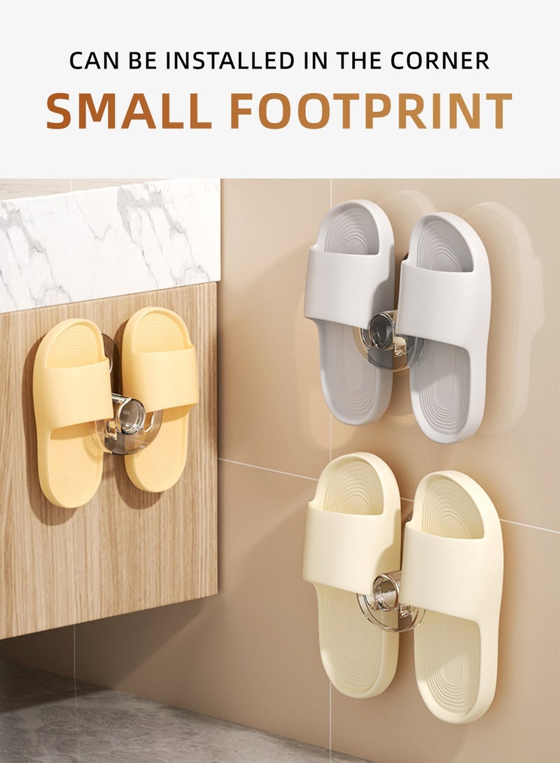4 قطع رف أحذية مثبت على الحائط، رف أحذية لاصق للحمام، علاقة صغيرة لرف النعال، رف أحذية قابل لإعادة الاستخدام بدون حفر، منظم أحذية موفر للمساحة للزوايا والجدران - Image 3
