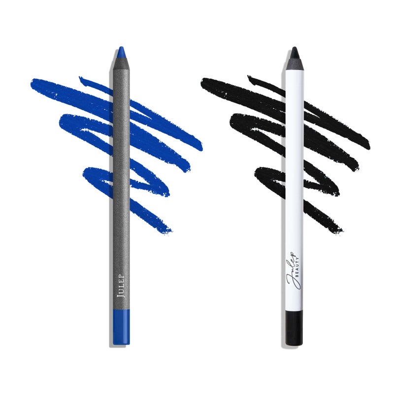 Julep Julep When Pencil Met Gel Sharpenable MultiUse Longwear Eyeliner Pencil  Ocean Blue  Blackest Black  TransferProof  High Performance Liner Duo