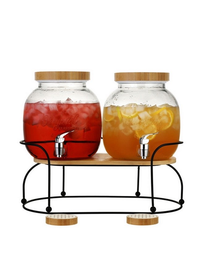Bien Servi 2-Piece High Quality Glass Dispenser with Stand Multicolor 4 L 38108B 