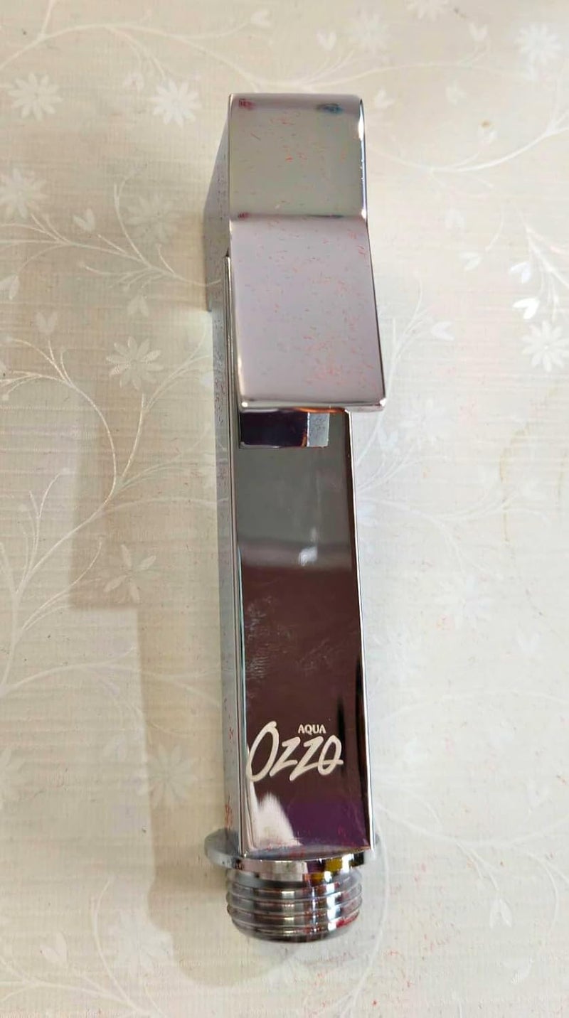 Ozzo Premium Brass Square Health Faucet Set for Bathroom Handheld Jet Spray with Easy Grip 1Meter Stainless Steel Flexible Hose Wall Hook Chrome Finish - Image 3