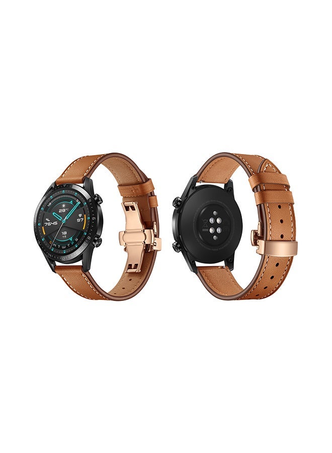NIBEMINENT Stylish Replacement Band For Huawei Watch GT/GT 2 46mm Brown - Image 1