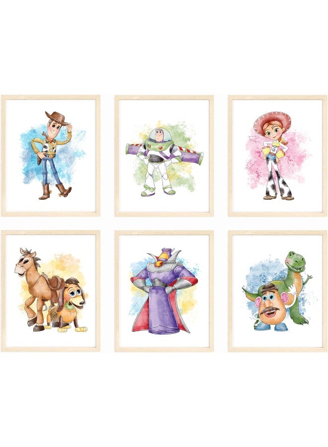 Nistio® Toy Story Watercolor Prints, Toy Story Wall Art Decor, Set of 6, 8x10 inches (Unframed) - Image 1