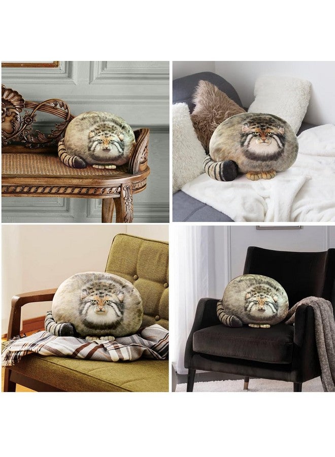 XIAOHONG Chubby Steppe Cat Pillow,18'' Pallas Cat Plush Pillow, Cute Steppe Cat Stuffed Animals Soft Plushies, Kitten Plush Throw Pillow Doll Big Plush Toys Gift For Girls Boys Girlfriend - Image 4