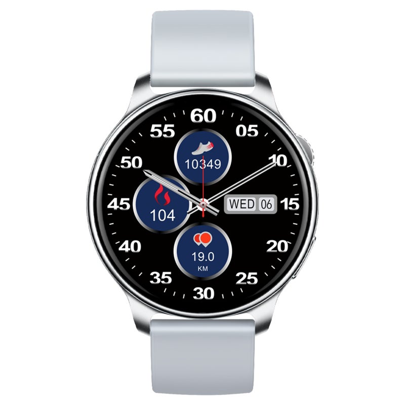 ساعة رياضية ذكية TIME 2 بشاشة لمس كاملة مقاس 1.32 بوصة ودقة 360*360 بكسل، مكالمة عبر البلوتوث، تاج دوار، 19 وضع رياضي، مراقص صحي، وظيفة كلمة المرور/انقسام الشاشة، مجموعة ضخمة من لوحات الساعة - Image 1