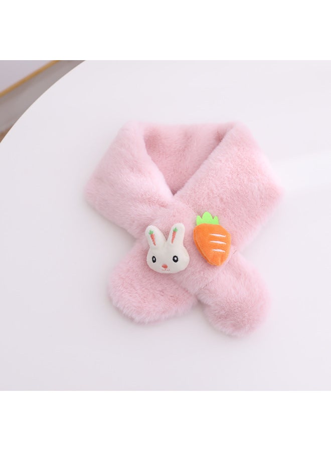 New Children's Scarf Autumn And Winter Plush Baby Scarf Parent-child Imitation Rabbit Fur Scarf Cartoon Scarf Children