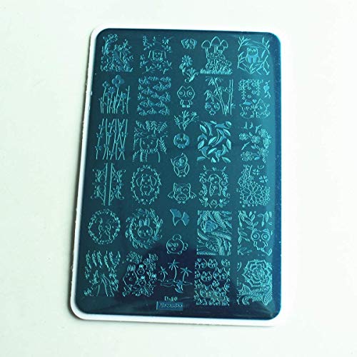 Mezerdoo 2pcs Mix Nail Art Stamp Template Dreamcatcher Feather Pendant Image Nail Stamping Plates Cute Animals Cartoon DIY Designs Manicure Stamper Plate Stencils - Image 4