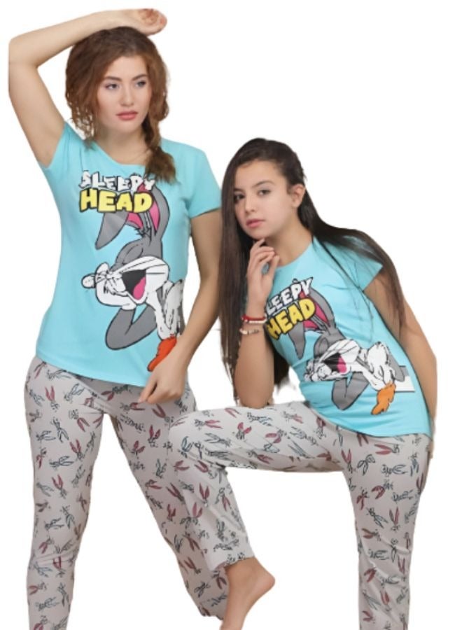 Girls short sleeve cotton pajamas