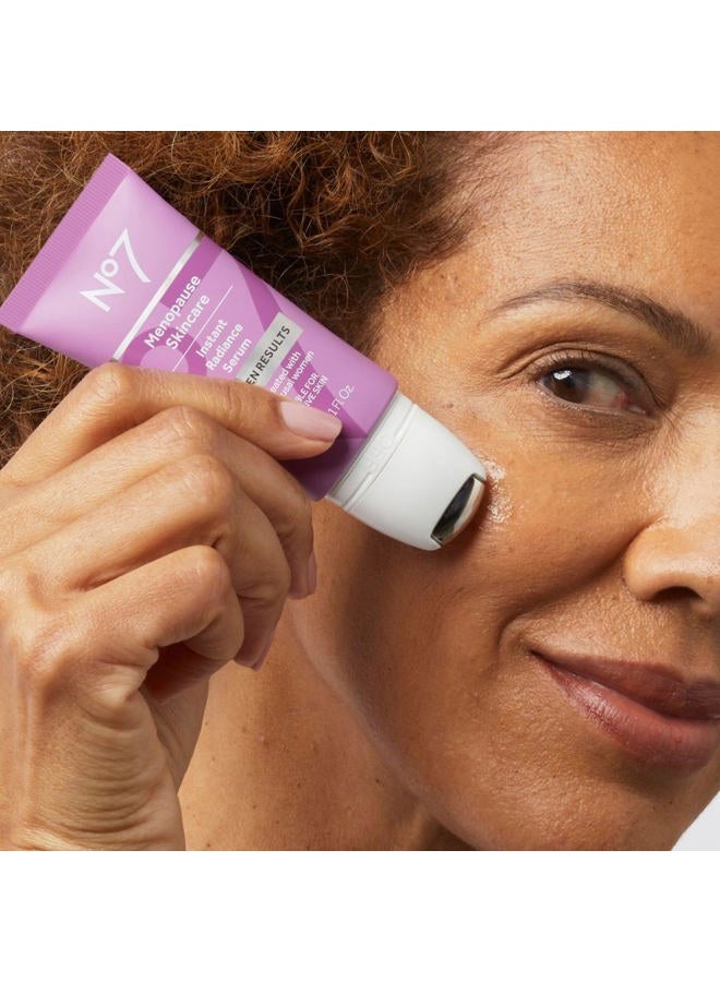 No7 Menopause Skincare Instant Radiance Serum – Hydrating Facial Serum with Hyaluronic Acid + Collagen Peptides for Firmer, Healthier Looking Skin – With Cooling Applicator (30ml) - Image 3