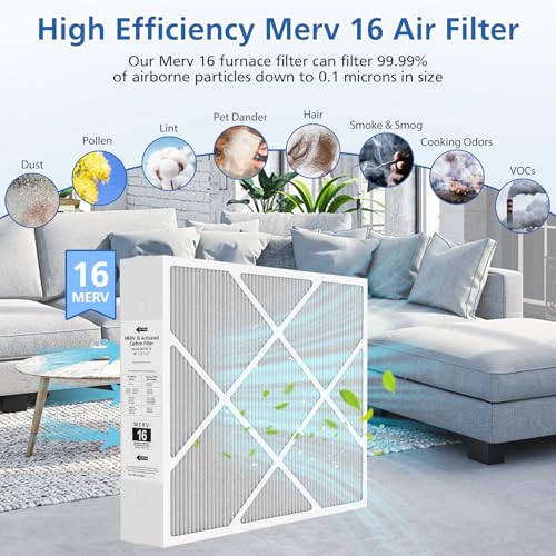 LINNIW 20x25x5 MERV 16 Air Filter Compatible with Lennox HCC20-28 MERV 16 Furnace Filter for HVAC System, Part Number HCF20-16, HCF20-10, 2 Pack - Image 4