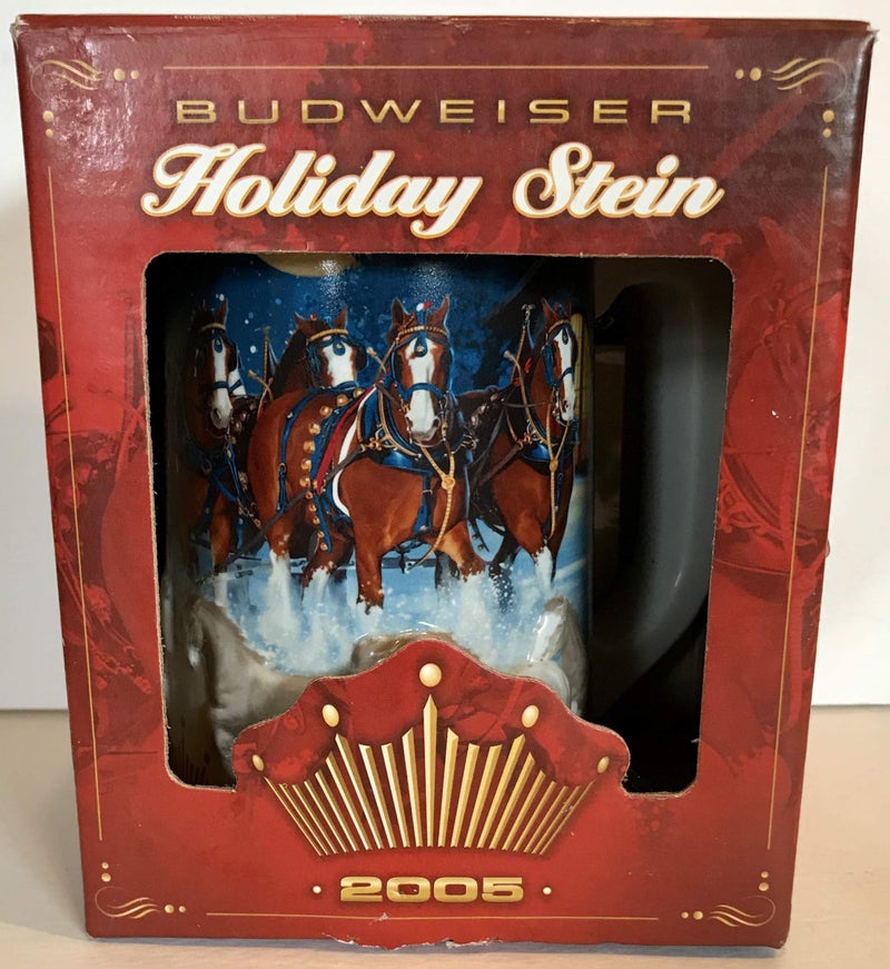 Budweiser 2005 Budweiser Clydesdale Collectible Holiday Beer Stein - Image 1