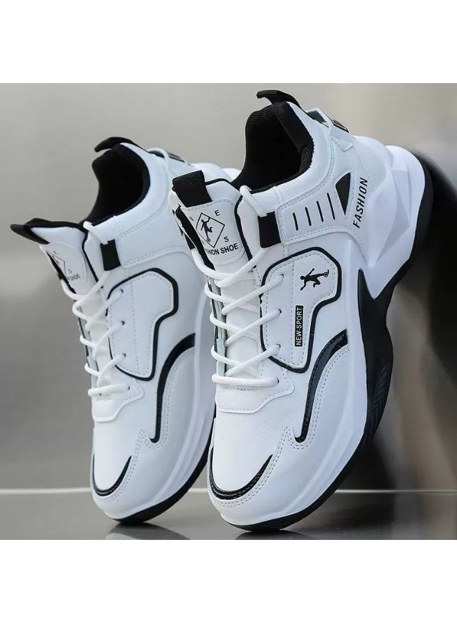 Men's Lace-up Chunky Sneakers, Athletic Shoes, Shock Absorbing And Breathable Shoes For Running Basketball Workout Gym