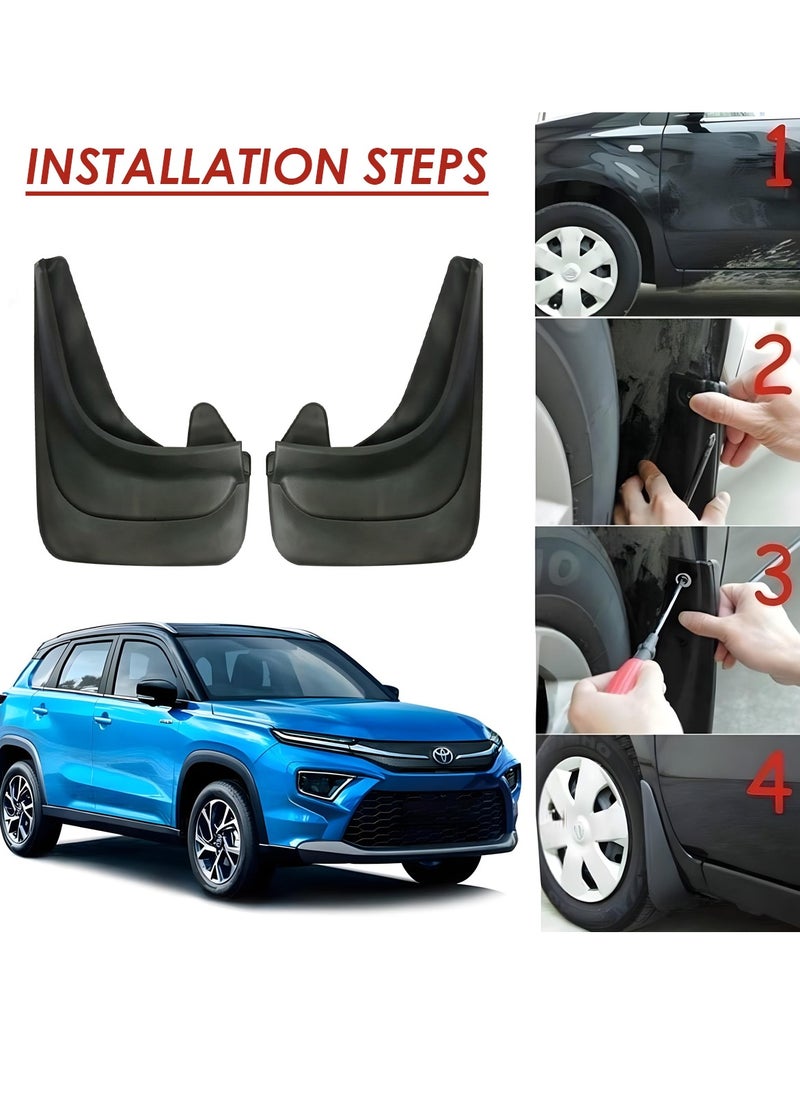 TOYOTA - Universal Mud Flaps for Toyota – Front and Rear Splash Guards – Durable Flexible Plastic – Easy Installation – Fits Multiple Models - Image 1