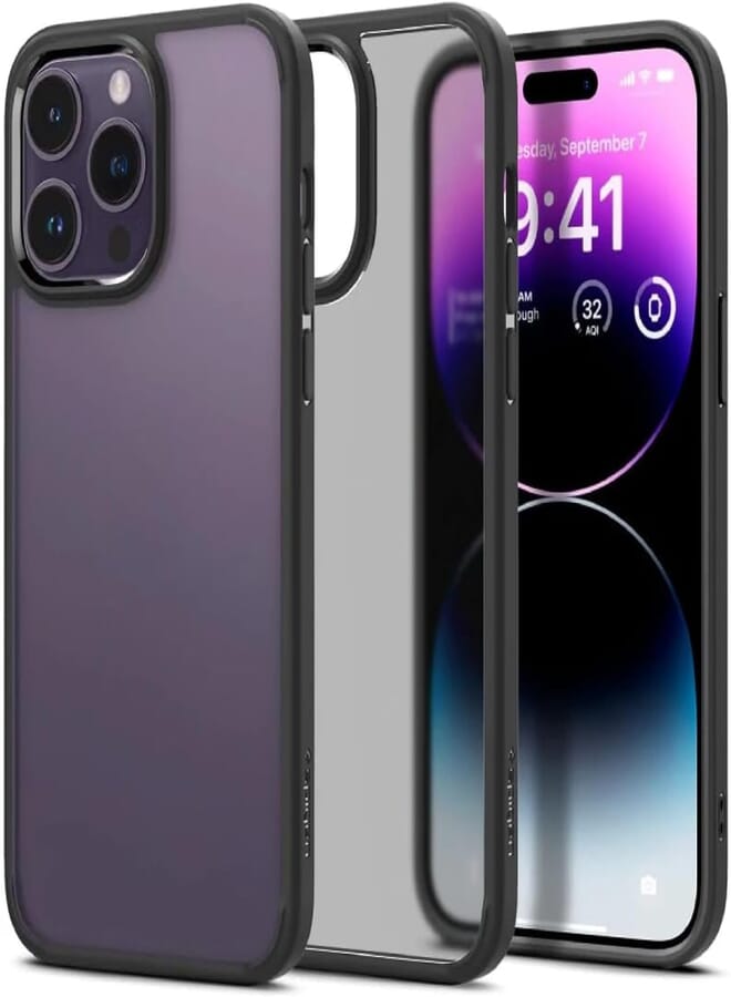 Next Next store Clear Plastic Back Case with Non-Yellowing Frame Compatible with iPhone 11 Pro Max - Black