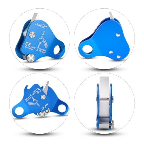 AOKWIT Climbing Ascender Fall Protection Belay Device Climbing Rope Grab for Rock Climbing Mountaineering Tree Arborist Expedition Caving Rescue Aerial Work (Blue) - Image 2