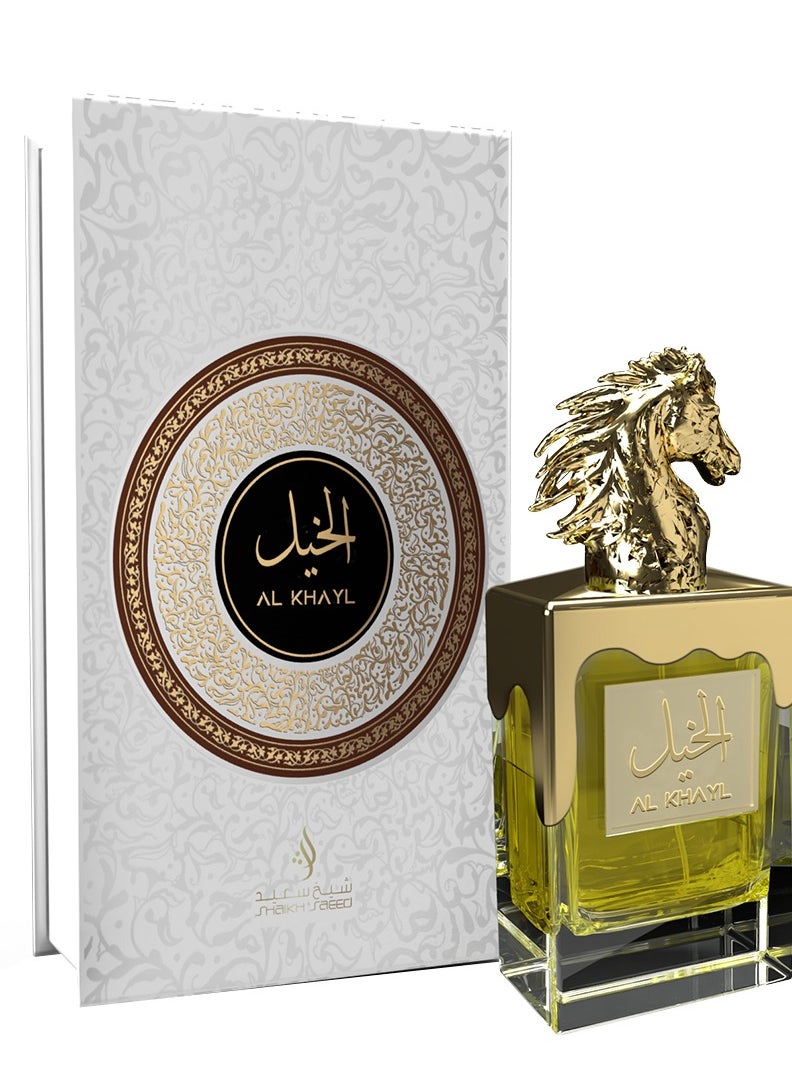 Shaikh Saeed SHAIKH SAEED Al Khayl Unisex Arabic Perfume - Luxurious Fragrance with Bitter Orange, Aromatic, Pink Pepper, Ambery, Nutmeg, Woody, Ambergris, Cedarwood, and White Musk Notes - 100ml Bottle  - Image 1