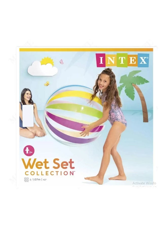 Intex Multi-Colour Jumbo Ball- 59065 Big Panel Colorful Giant Beach Ball, Size 1.07M - Image 2
