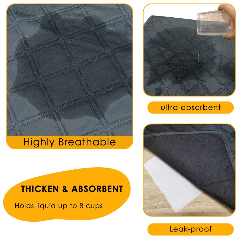 Mooydee 4 Pack Guinea Pig Cage Liners Washable Guinea Pig Bedding Reusable Waterproof Super Absorbent Guinea Pig Pee Pads Anti Slip Mat for Small Animals Rabbit Hamster Rat -28 x 14 Inch - Image 5