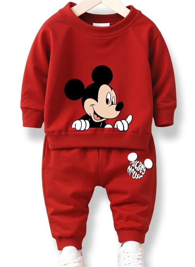 minicult Kids Cotton Coordinated Sweatshirt And Pant Set With Mickey & Donald Printed (Donald B6)(Pack Of 2)(6-9 Months), assorted - Image 2