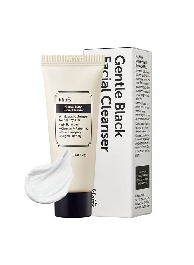DearKlairs Klairs Gentle Black Facial Cleanser 20Ml Vegan, Low Ph, Hydrating Finish, 99% Fine Dust Removal, A Creamy Foam Cleanser  - Image 1