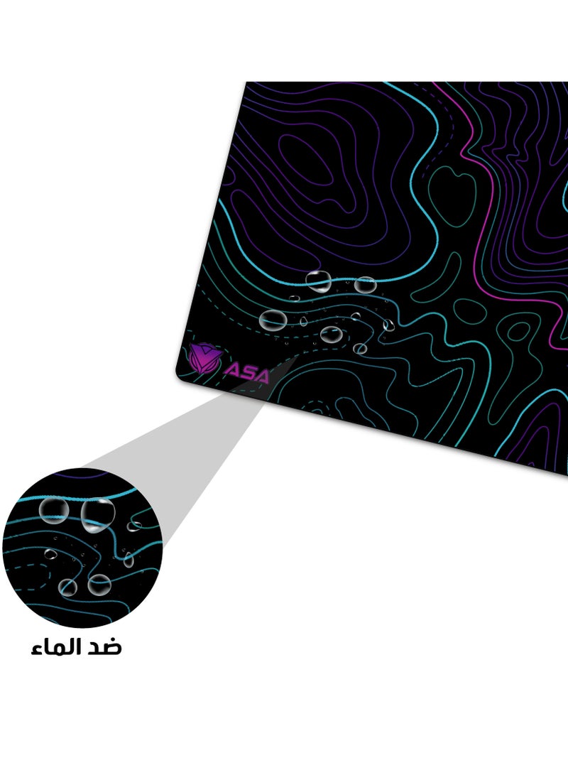 أيه أس أيه وسادة ماوس ممتدة 90 × 40 سم بقاعدة مطاطية غير قابلة للانزلاق مع حواف مخيطة وسطح قماشي ناعم ومقاوم للماء  - Image 5