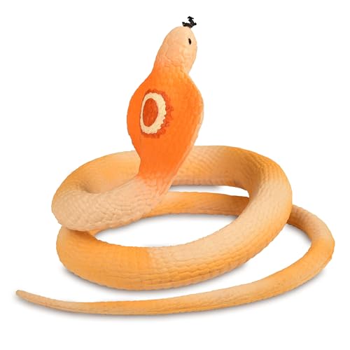 BOHS Rubber King Cobra Snake Soft Stretchy LightColored PestBird Deterrent Prank Toy Pet Plaything 100 cm 40 Inches - Image 1