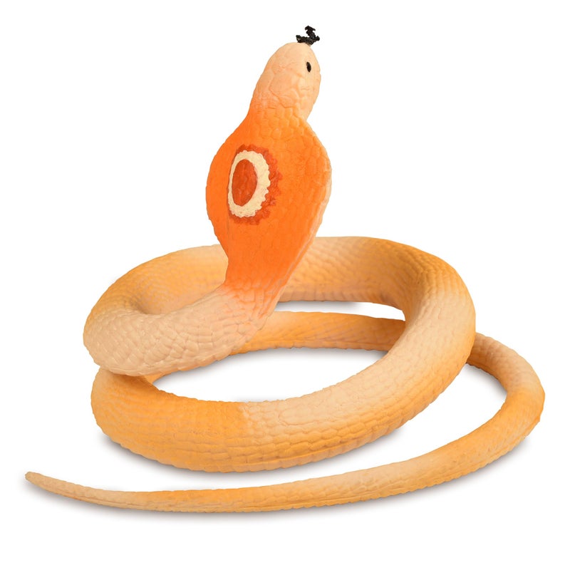 BOHS Rubber King Cobra Snake Soft Stretchy LightColored PestBird Deterrent Prank Toy Pet Plaything 100 cm 40 Inches - Image 3
