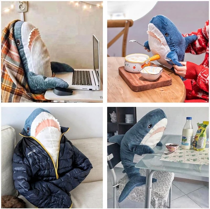 XIAOHONG 39 inch Giant Shark Stuffed Animal,Soft Shark Cushion Pillow Shark Plush Pillows,Chubby Stuffed Shark Toy Kid's Room DÃ©cor,Perfect Stress Relief for Women - Image 3
