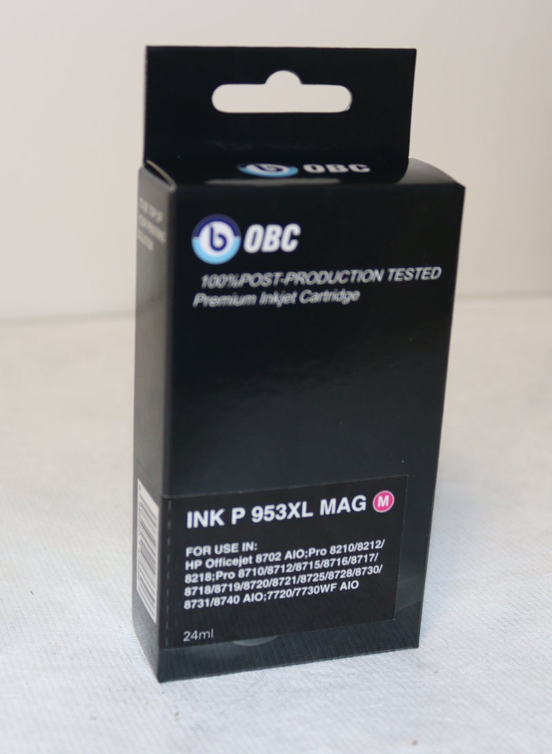 او بي سي خرطوشة حبر طابعة ماجنتا  متوافقة من OBC  بديلة لـ INK P 953XL  طباعة حتى 1000 صفحة بألوان نقية واحترافية - Image 2