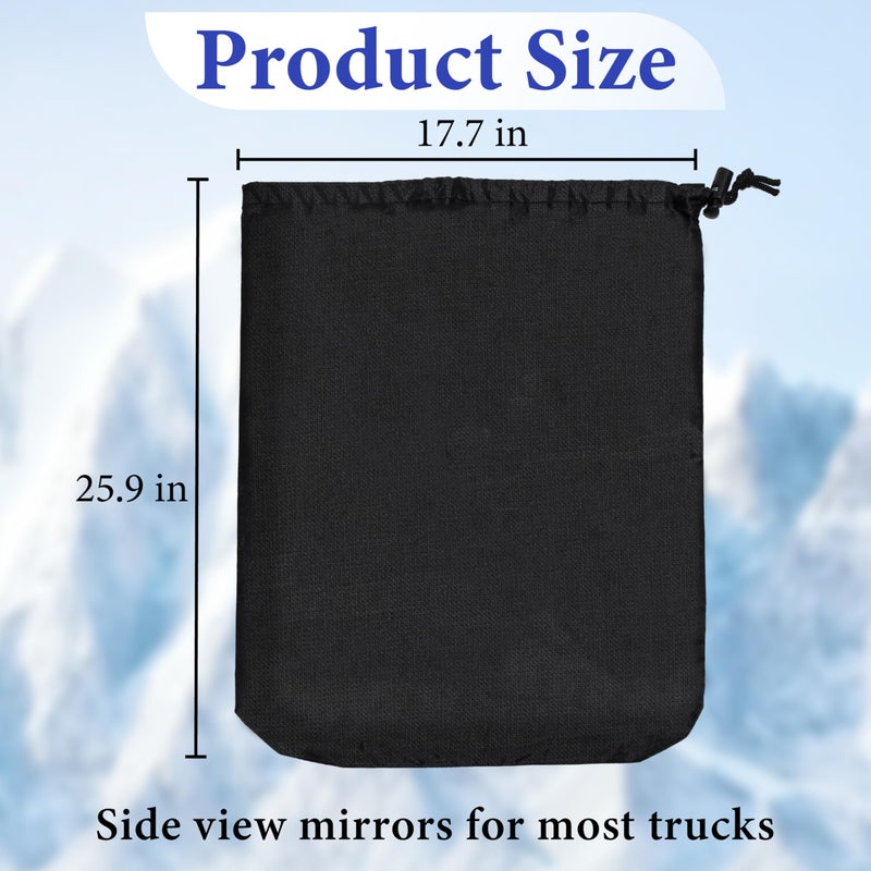 BFXM 2Pcs Side Mirror Covers, Waterproof Car Side Mirror Protection for Snow, Ice, Bird Droppings - Suit Fit for Trucks, Winter Rearview Guard, Auto Exterior Accessories with Drawstrings - Image 2