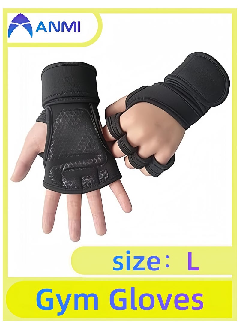 Anmi Gym Gloves, With Built-In Wrist Be Suitable For Gym Fitness -L  - Image 1