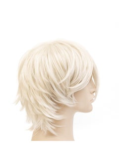 12 Inch Short Straight Men Hair Wig Colored Cosplay Wig Heat Friendly Party Costume Unisex Wig (Silver White) - pzsku/Z74A037D1504274C9DFAAZ/45/_/1696664986/e6c383d7-778c-44b8-b7d7-9f5a4b9038b7