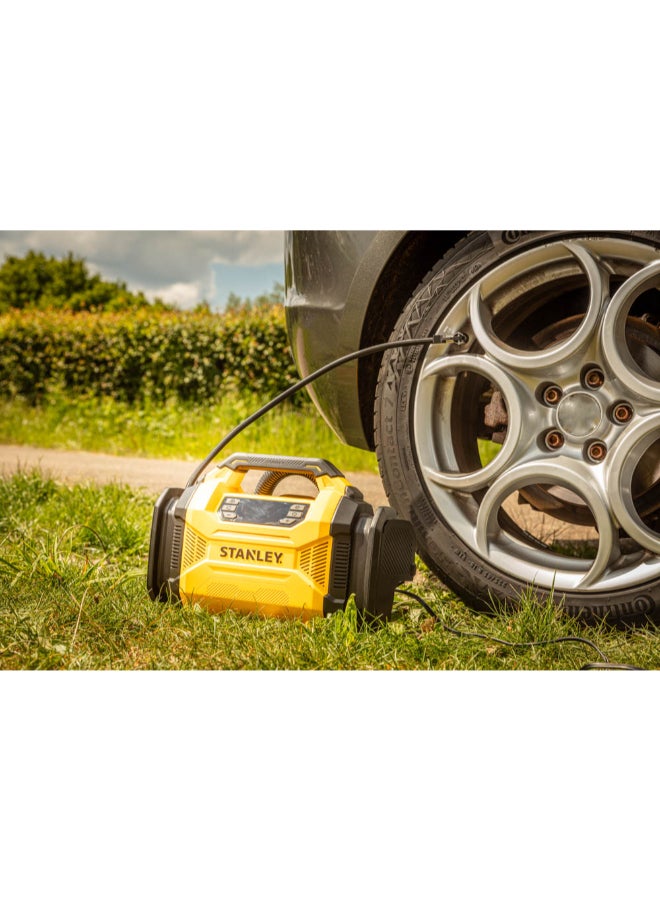 Stanley 12V Portable Digital Air Inflator Yellow and Black 17 x 11 x 21 cm SXIF0001 - Image 4