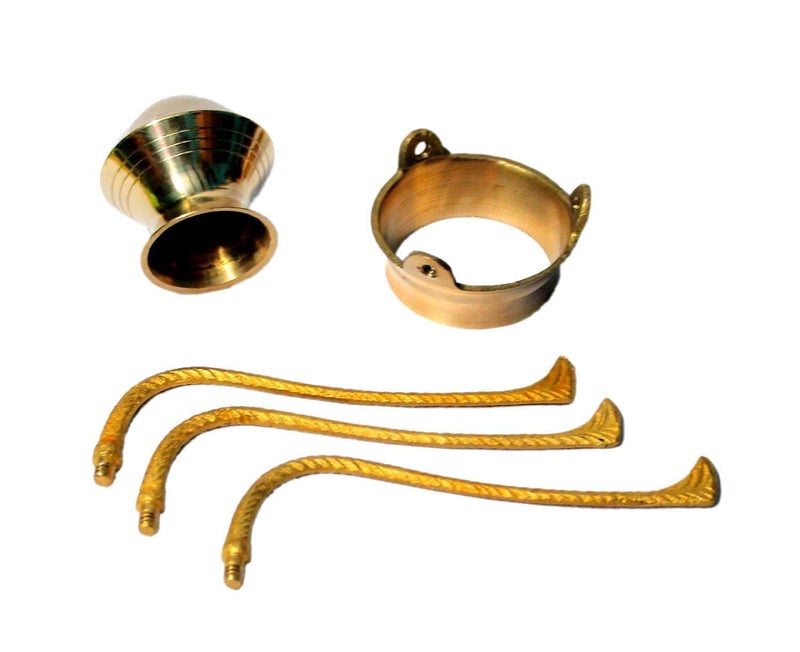 Navyaksh Brass Pooja Plate Thali with Shivling Stand and Abhishek Lota Kalash Brass Brass Kalash (Gold) Brass Kalash. Decorative Showpiece - 10 cm (Brass, Gold) - Image 4