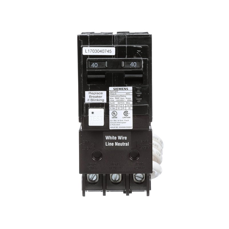 SIEMENS SIEMENS QF240A Ground Fault Circuit Interrupter 40 Amp 2 Pole 120240 Volt 10000 AIC  - Image 2