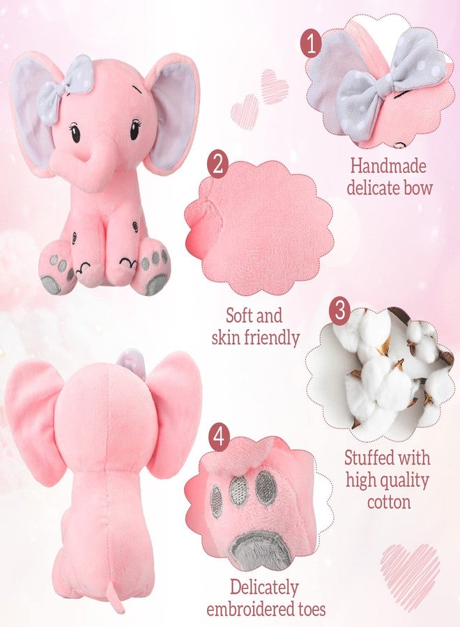 Zomiboo 3 Pieces Elephant Stuffed Animal 8 Inch Baby Stuffed Elephant Animal Plush Toy Gift Baby Girl Boys Bed Decor (Lovely Style) - Image 5