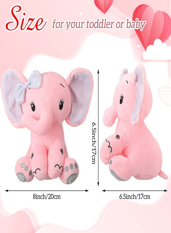 Zomiboo 3 Pieces Elephant Stuffed Animal 8 Inch Baby Stuffed Elephant Animal Plush Toy Gift Baby Girl Boys Bed Decor (Lovely Style) - Image 3