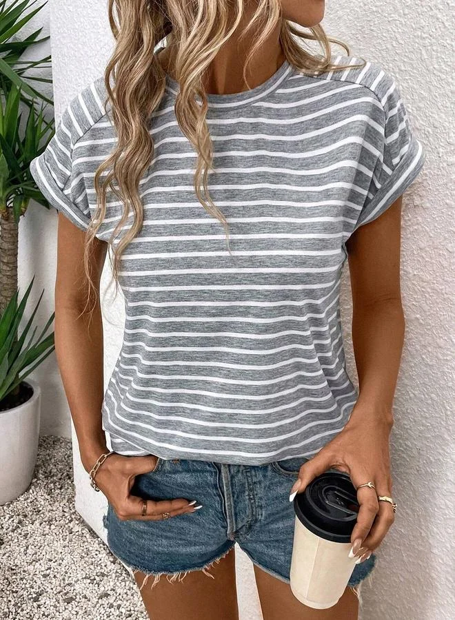 Take Two Take Two Striped Round Neck Short Sleeve T-Shirt