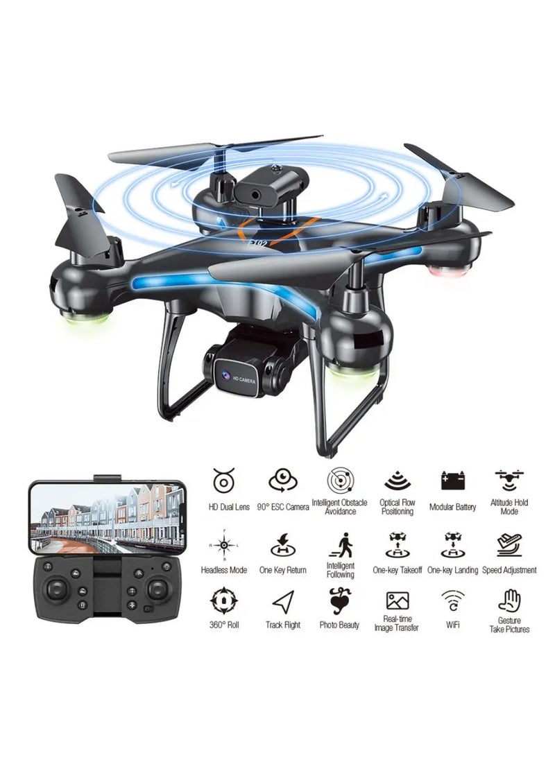 DIGI CORE ZFR F192 Drone 90° Remote ESC Multifunctional Mini Drone Optical Flow Positioning, Handless Mode, Altitude Mode, 306° Flip, WiFi, One Key Return, Obstacle Avoidance & LED Light Black  - Image 2