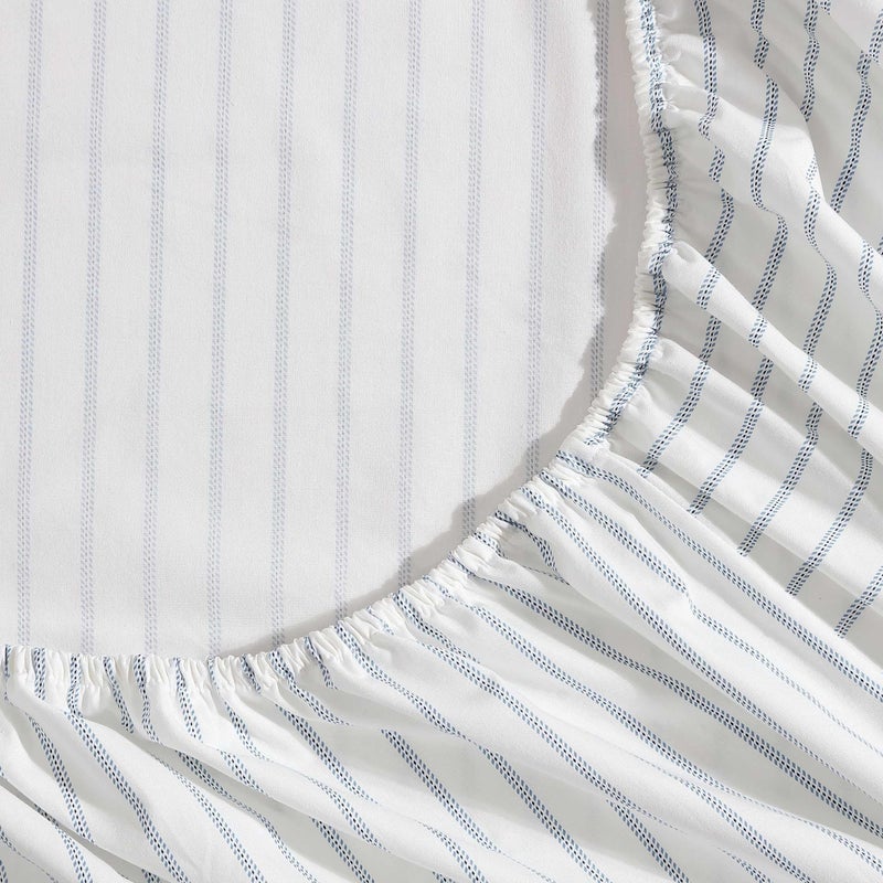 Eddie Bauer Eddie Bauer - Queen Sheets  Cotton Percale Bedding Set  Crisp & Cool Home Decor (Essential Stripe White  Queen)  - Image 4