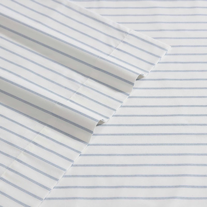 Eddie Bauer Eddie Bauer - Queen Sheets  Cotton Percale Bedding Set  Crisp & Cool Home Decor (Essential Stripe White  Queen)  - Image 3