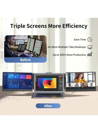 Laptop Screen Extender Monitor - 14 Inch Portable IPS FHD 1080P HDMI/USB-A/Type-C Dual Extended Monitor for Laptops ,Compatible with Windows Mac Travel Gaming Work - view 3