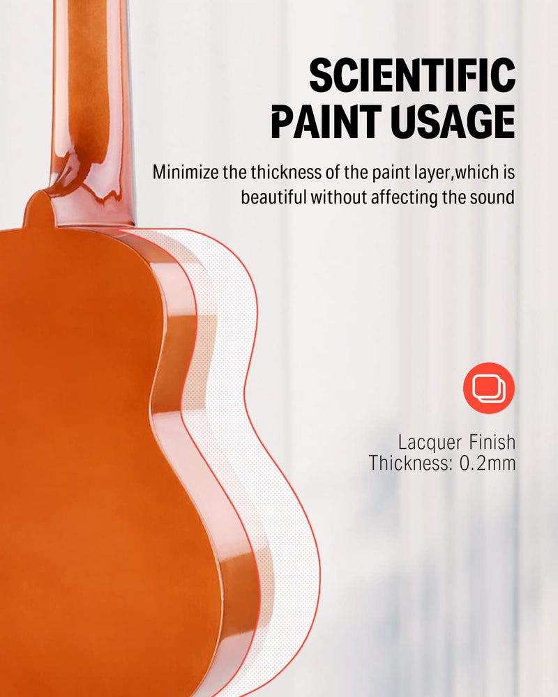 Donner Soprano Ukulele for Beginners 21 Inch Ukelele Starter Bundle Kit with Free Online Lessons Bag Strap String Tuner Picks Cloth Ukalalee Yukalalee (Orange) - Image 4