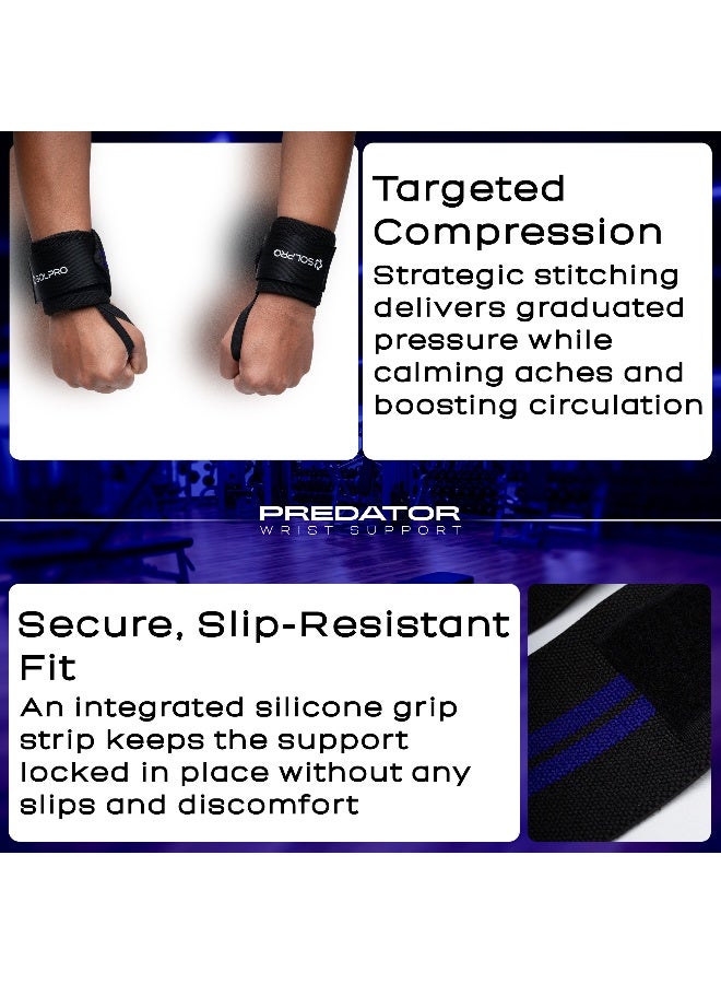 SOLPRO Predator Weight Lifting Wrist Support | Advanced Wrist Support for Powerlifting & Strength Training (Black/Blue) - Image 5
