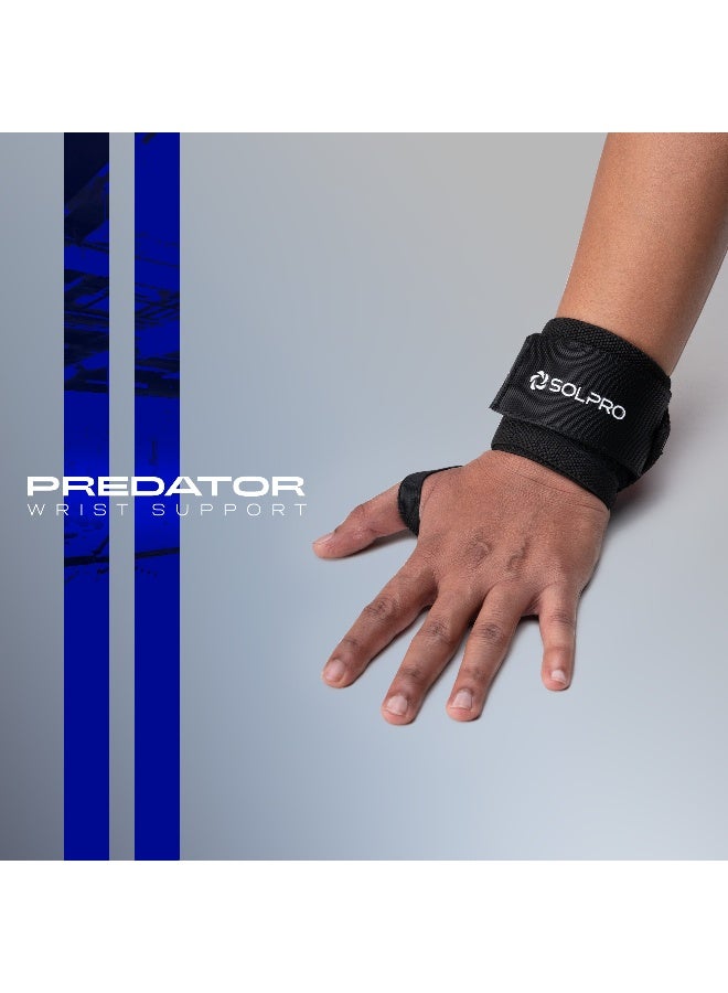 SOLPRO Predator Weight Lifting Wrist Support | Advanced Wrist Support for Powerlifting & Strength Training (Black/Blue) - Image 2