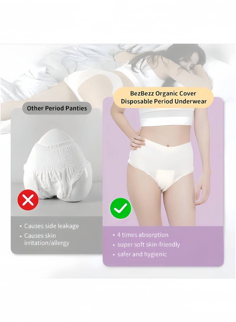 XinYanShe 42 Pack Overnight High Absorbency Disposable Period Panties Leakproof Postpartum & Incontinence Underwear for Women Soft Cotton Comfort - Image 4